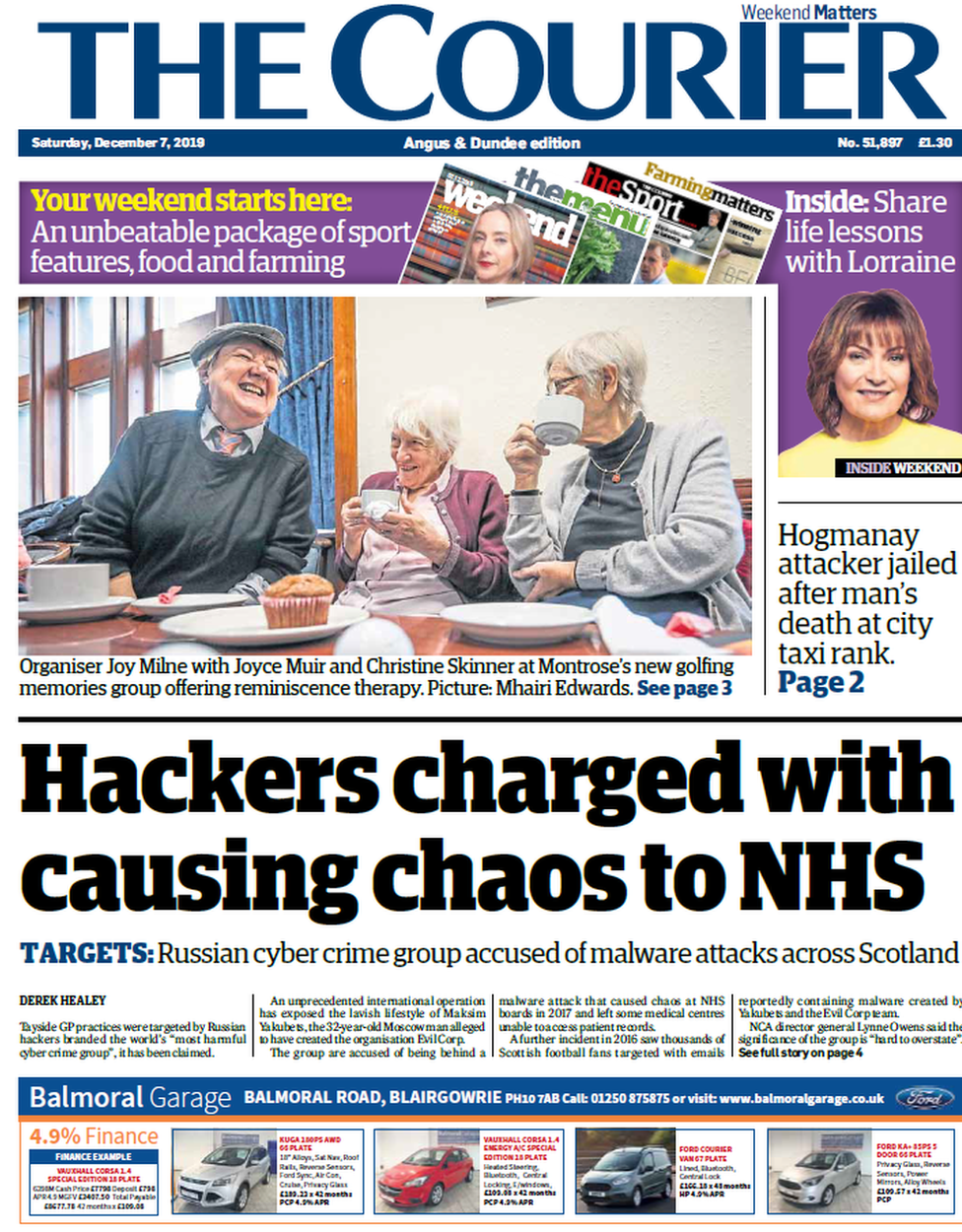 Scotland's papers Sick Kids hospital bill and holiday death mystery