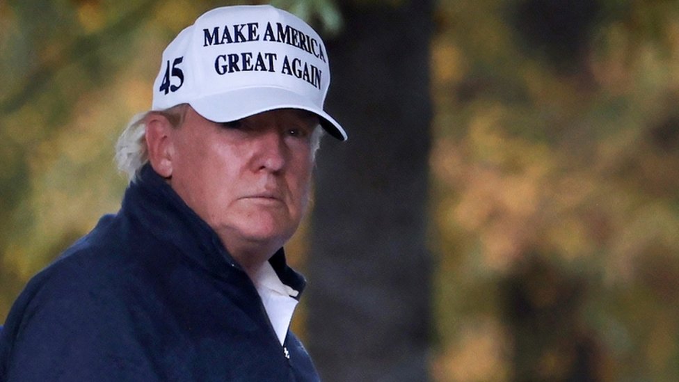 Donald Trump at a golf course in Virginia
