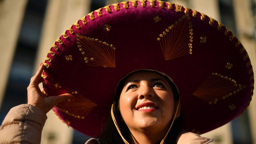 Aficionada mexicana en Moscú.