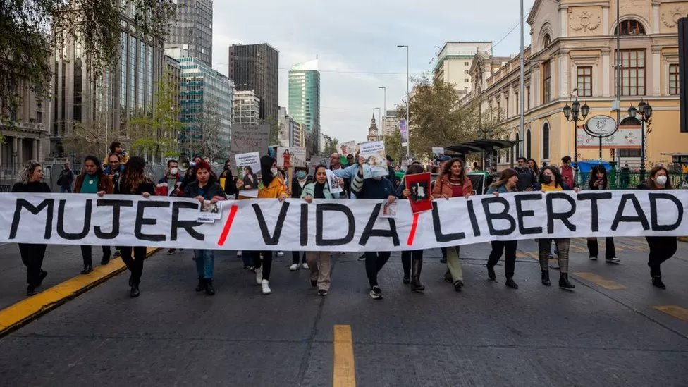 جانب من مظاهرات تشيلي