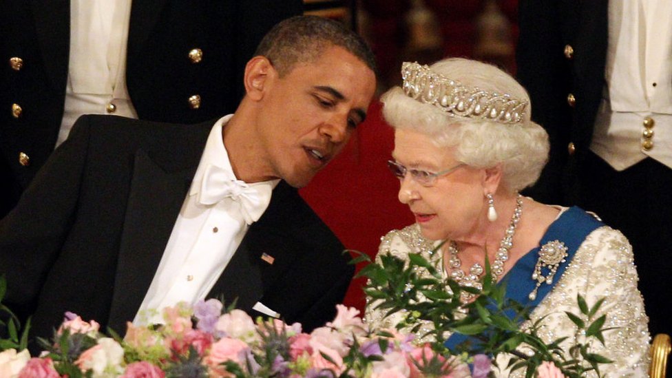 Barack Obama y la reina Isabel.