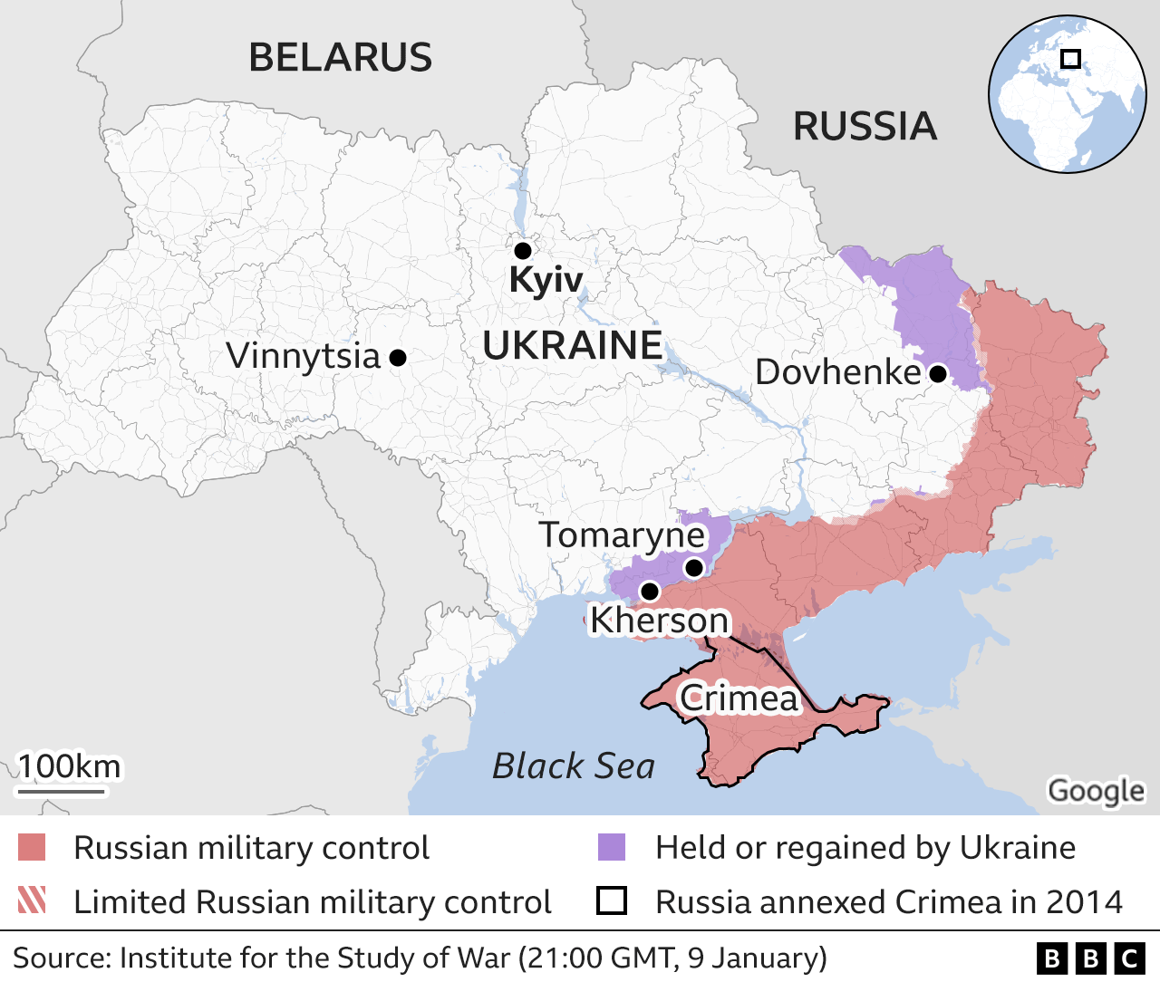 Ukraine control map