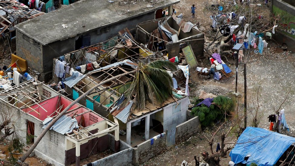 Casas destruidas en Haití