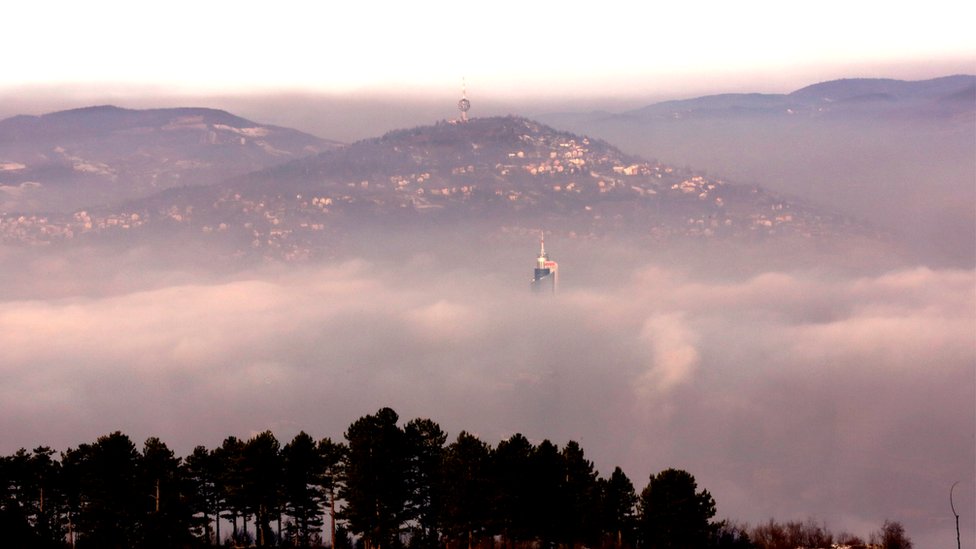Загрязнение воздуха в городе Сараево, Босния и Герцеговина, 15 января 2020 года