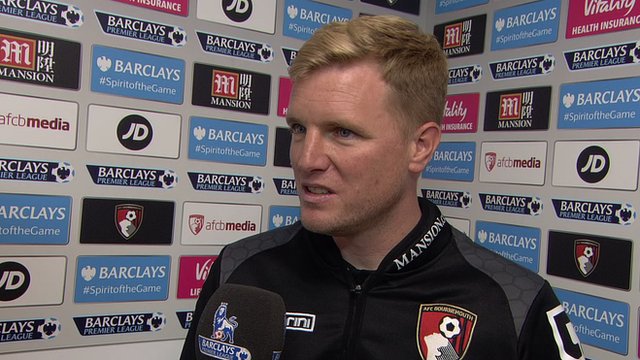 Bournemouth manager Eddie Howe joy at first Premier League win