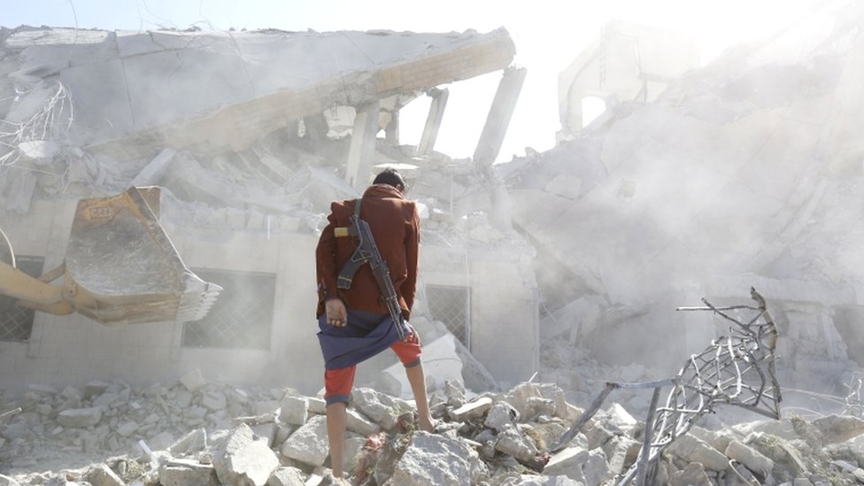 Воздушный удар возглавляемой Саудовской Аравией коалиции по Дхамару в Йемене, 1 сентября