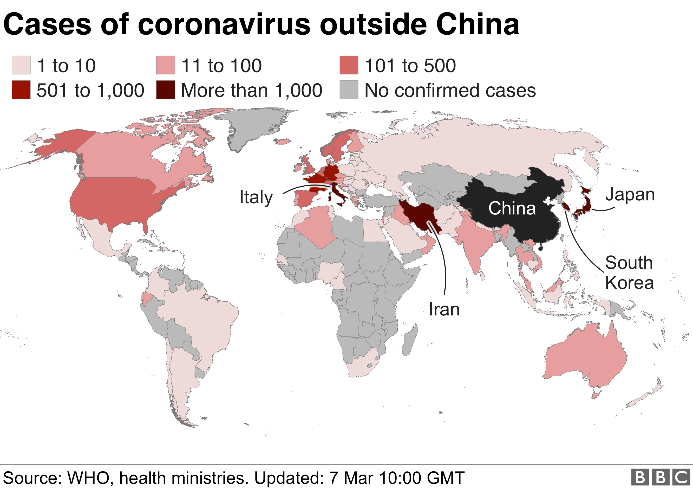 Зарегистрированы случаи коронавируса за пределами Китая