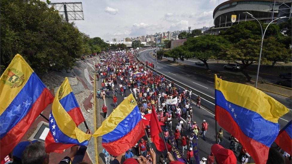 Marcha a favor de Nicolás Maduro.