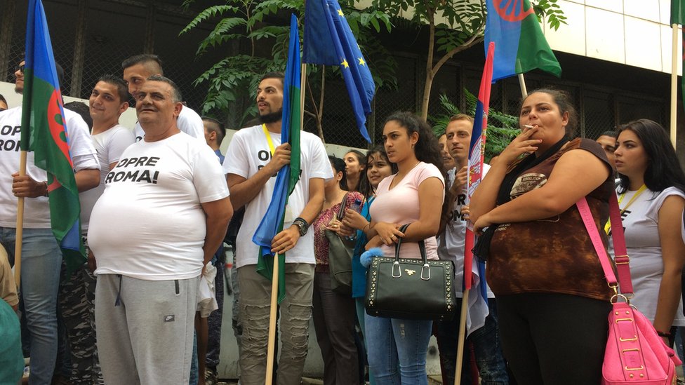 Romi protestuju u Beogradu na Međunarodni dan sećanja na genocid, 02. avgust 2018.