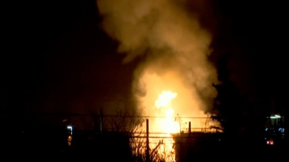 Fire at a chemical plant in Spain. Photo: 14 January 2020