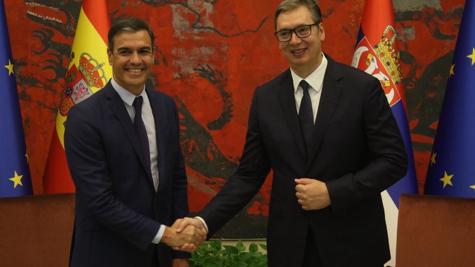 Pedro Sančez, španski premijer i Aleksandar Vučić, predsednik Srbije