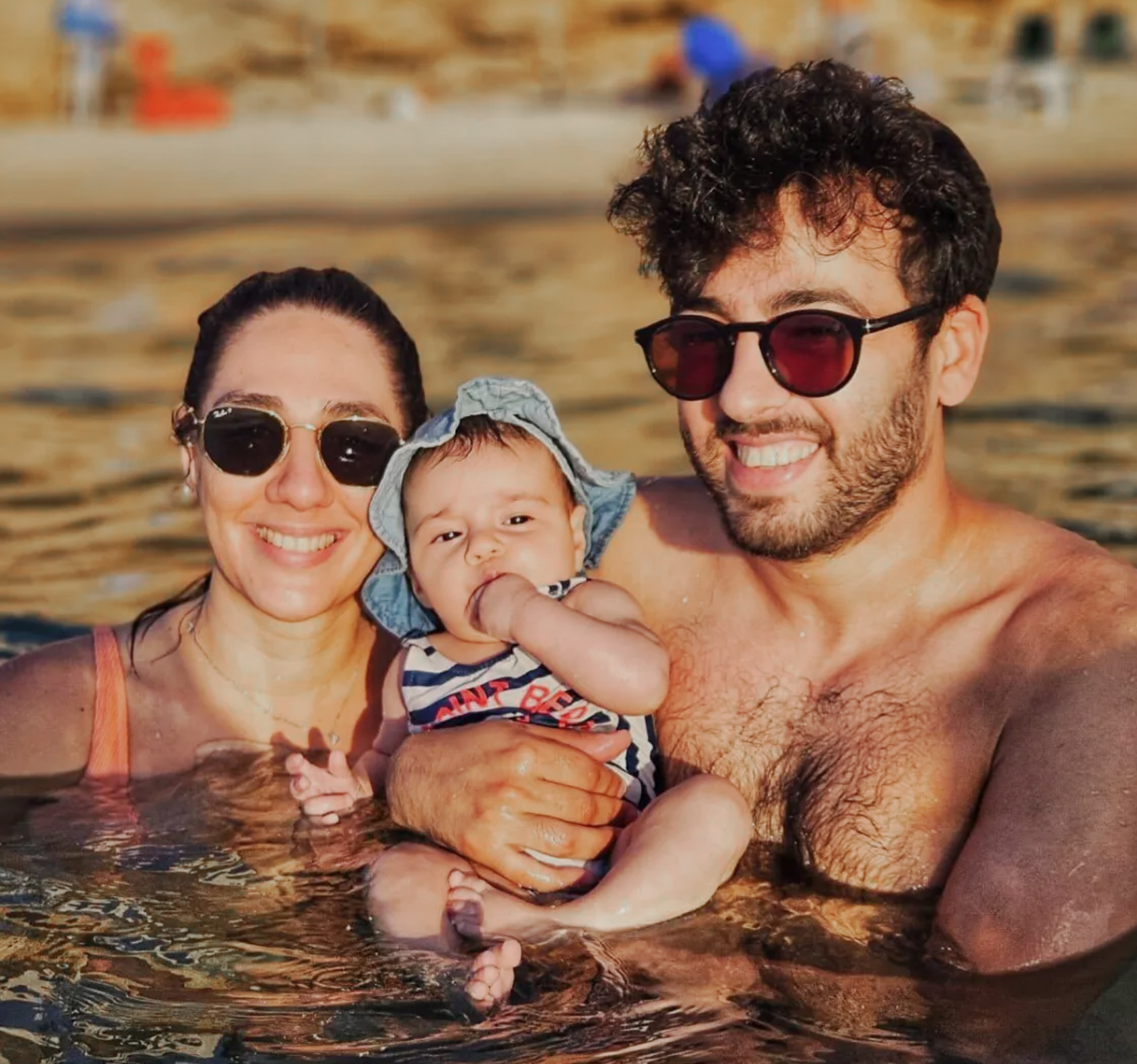 Celine Ben David Nagar pictured with her husband Ido and their baby daughter Ellie.