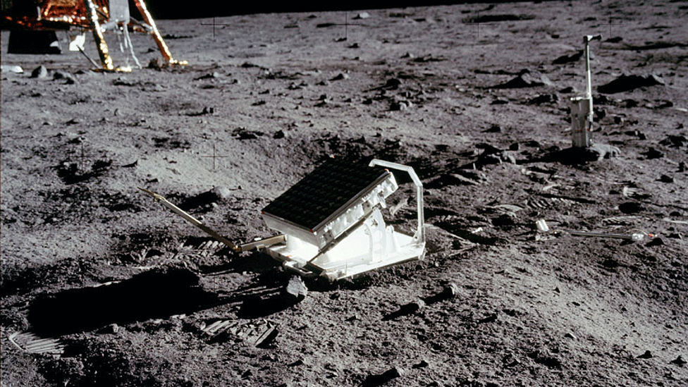 Retroreflector dejado por Apolo 11 sobre la Luna