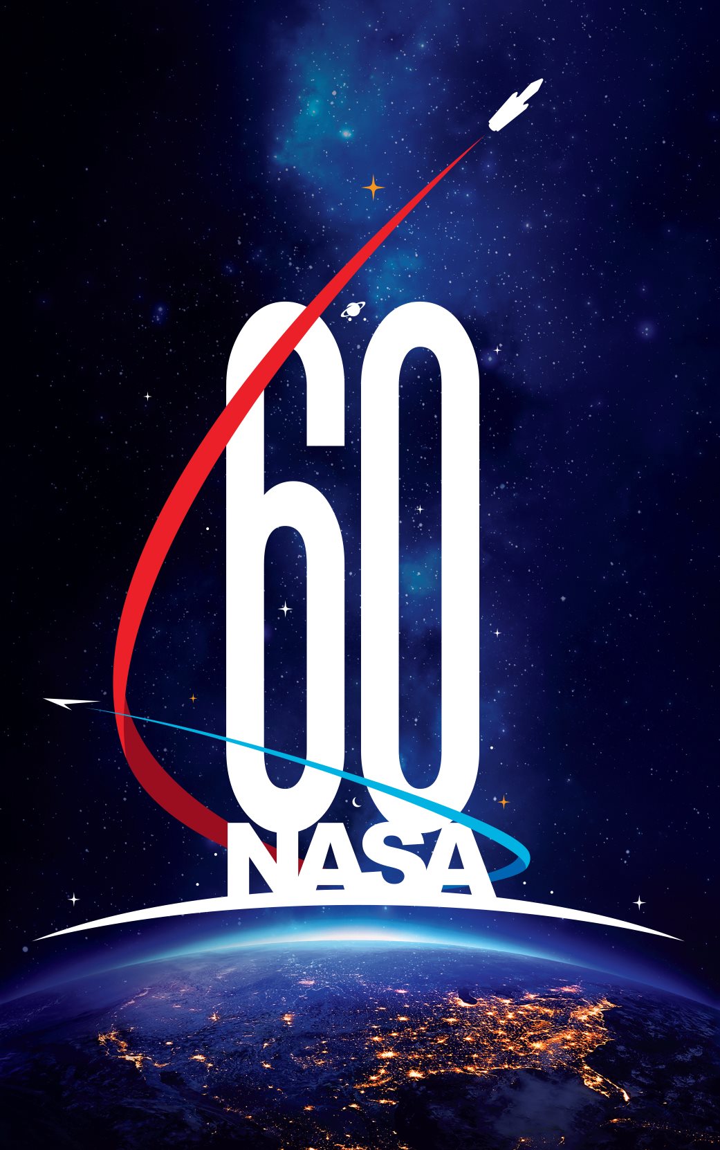 Logo de la NASA con motivo de su 60 aniversario