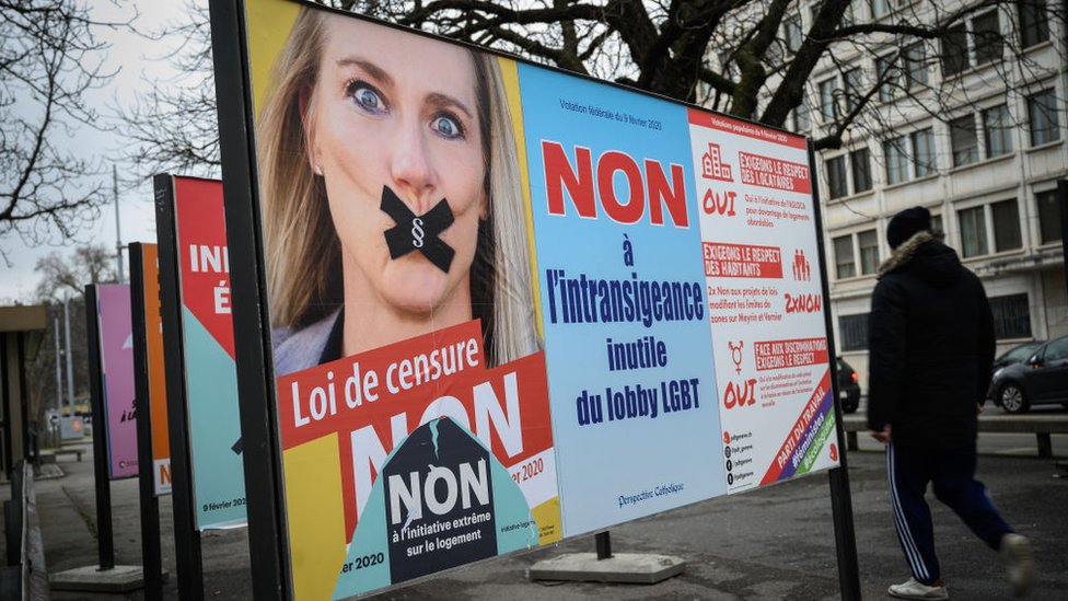Плакат кампании в Швейцарии перед голосованием по дискриминации по признаку сексуальной ориентации