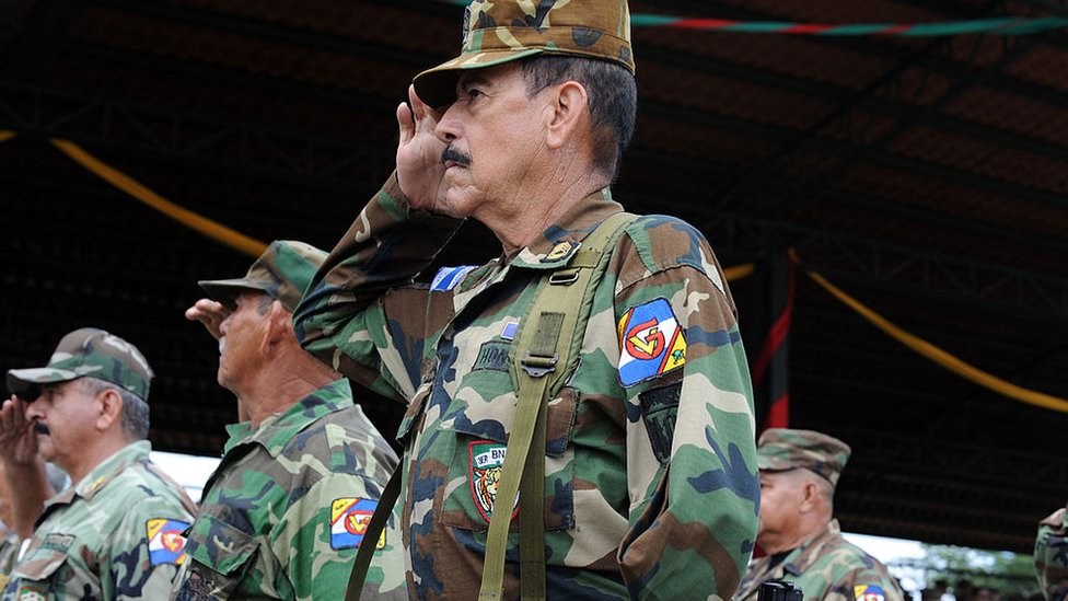 Ветераны войны позируют во время празднования 47-й годовщины конфликта в Гондурасе