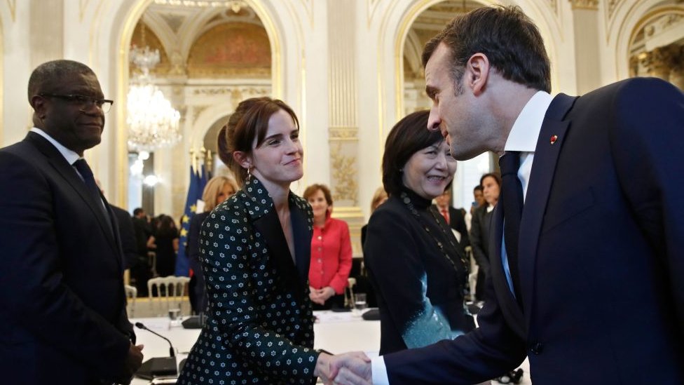 Emma Watson y Emmanuel Macron