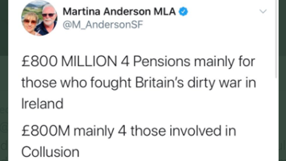 Tweet from Martina Anderson