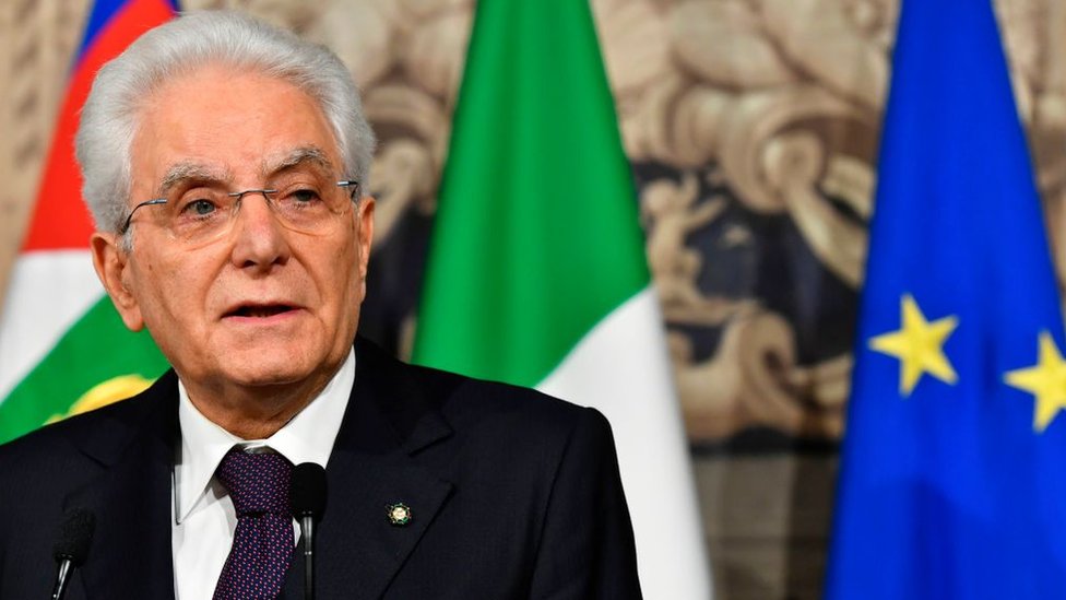 Retrato de Sergio Mattarella, presidente de Italia desde 2015