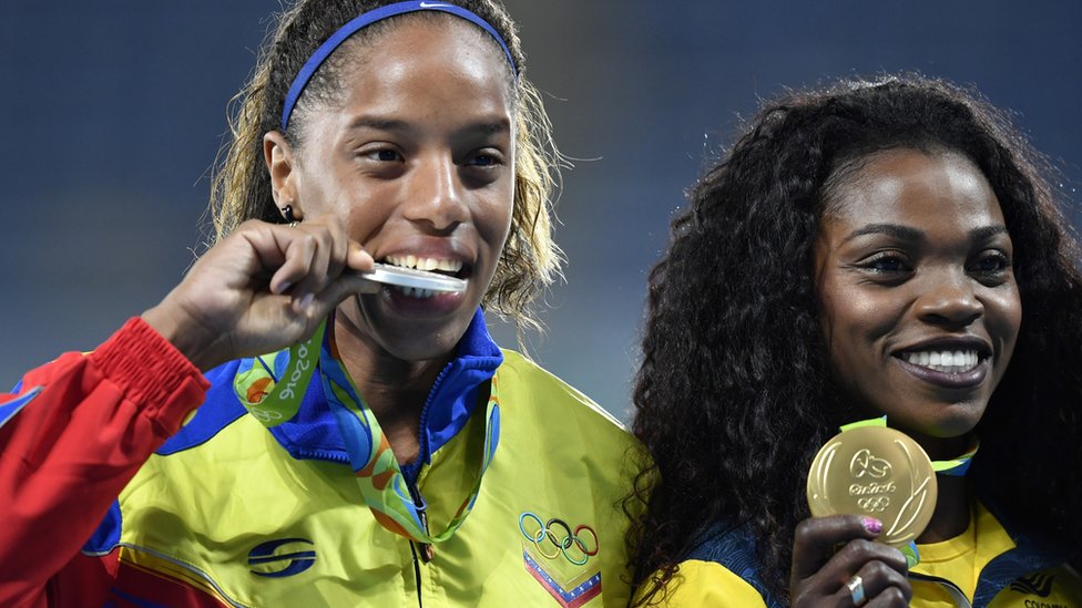 Las medalla de oro y plata en Río 2016, una día para la historia del atletismo sudamericano. Caterine Ibargüen y Yulimar Rojas