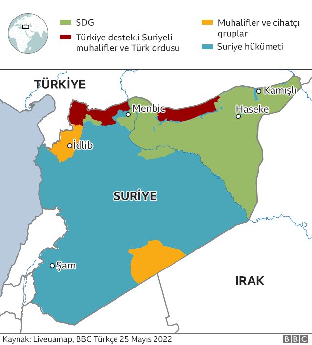 Güncel Suriye haritası