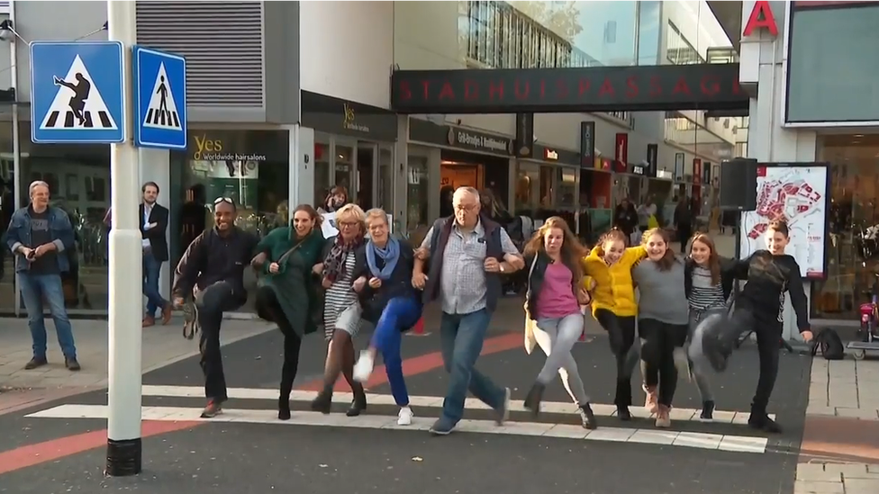 Dutch Silly Walks Crossing Is A Hit Bbc News