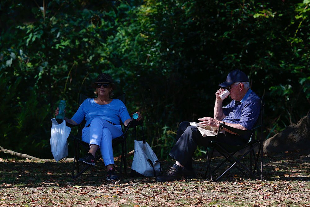 Couple in the shade