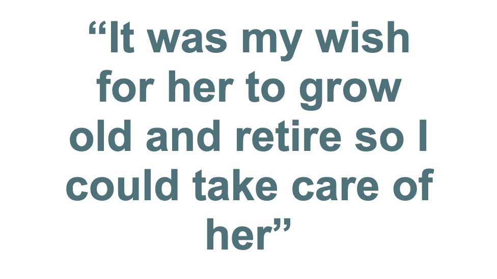 «Я хотел, чтобы она постарела и ушла на пенсию, чтобы позаботиться о ней»