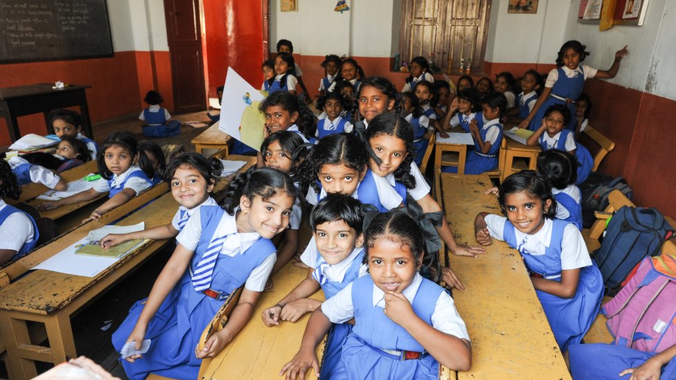 Школьники в Индии