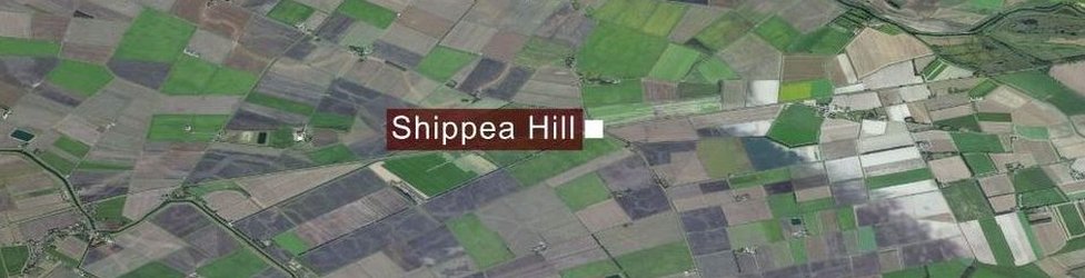 Карта с полями вокруг холма Шиппеа