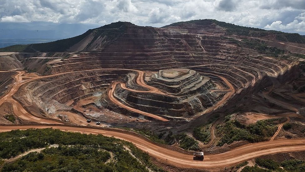 Una vista general de la mina de oro Los Filos en el estado de Guerrero, México.