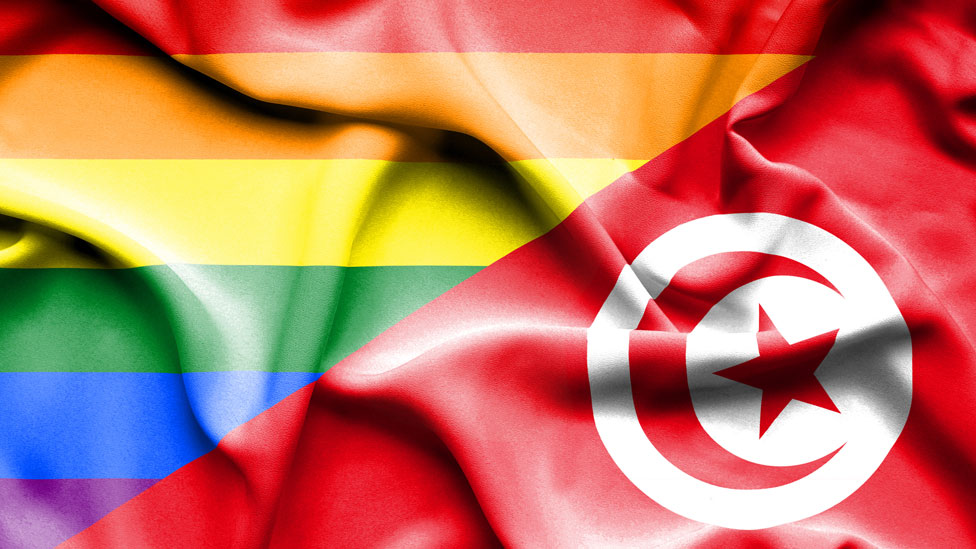 Banderas LGBT y de Túnez