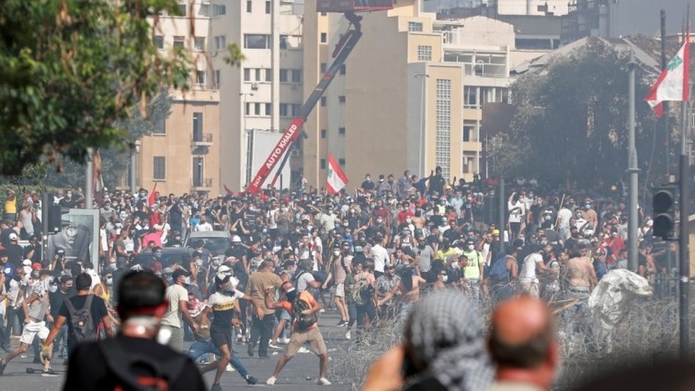 Beirut clashes four days after the devastating blast at the port, 8 August 2020