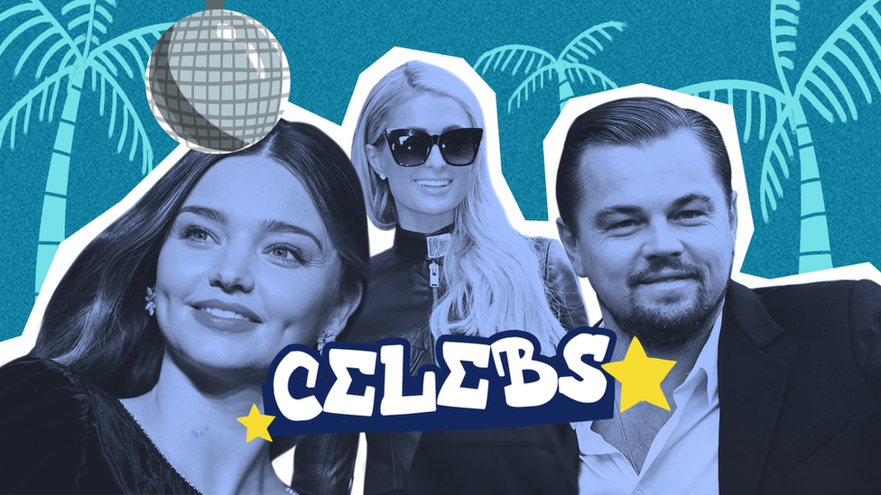 Miranda Kerr, Paris Hilton dan Leonardo DiCaprio.