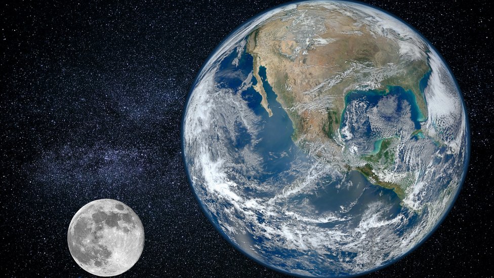   The Earth and the Moon 