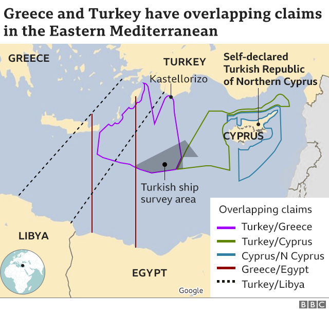 Overlapping claims in the Eastern Mediterranean graphic