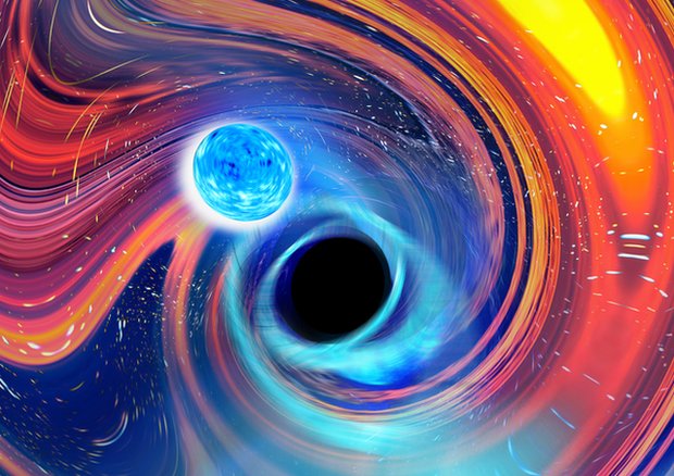 Fusión entre una estrella de neutrón y un agujero negro