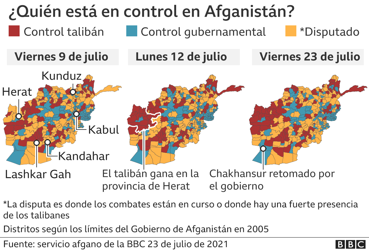 Mapa del control taliban