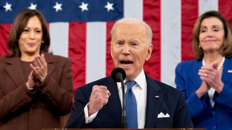 Joe Biden en su discurso del Estado de la Unión