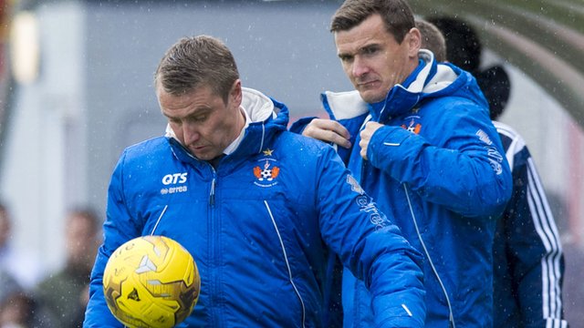 Kilmarnock manager Lee Clark shows off his ball skills