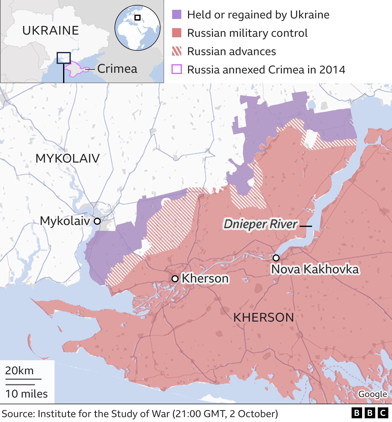 Map of Kherson region