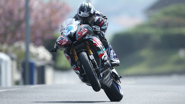 Michael Dunlop in action at North West 200 Tuesday practice