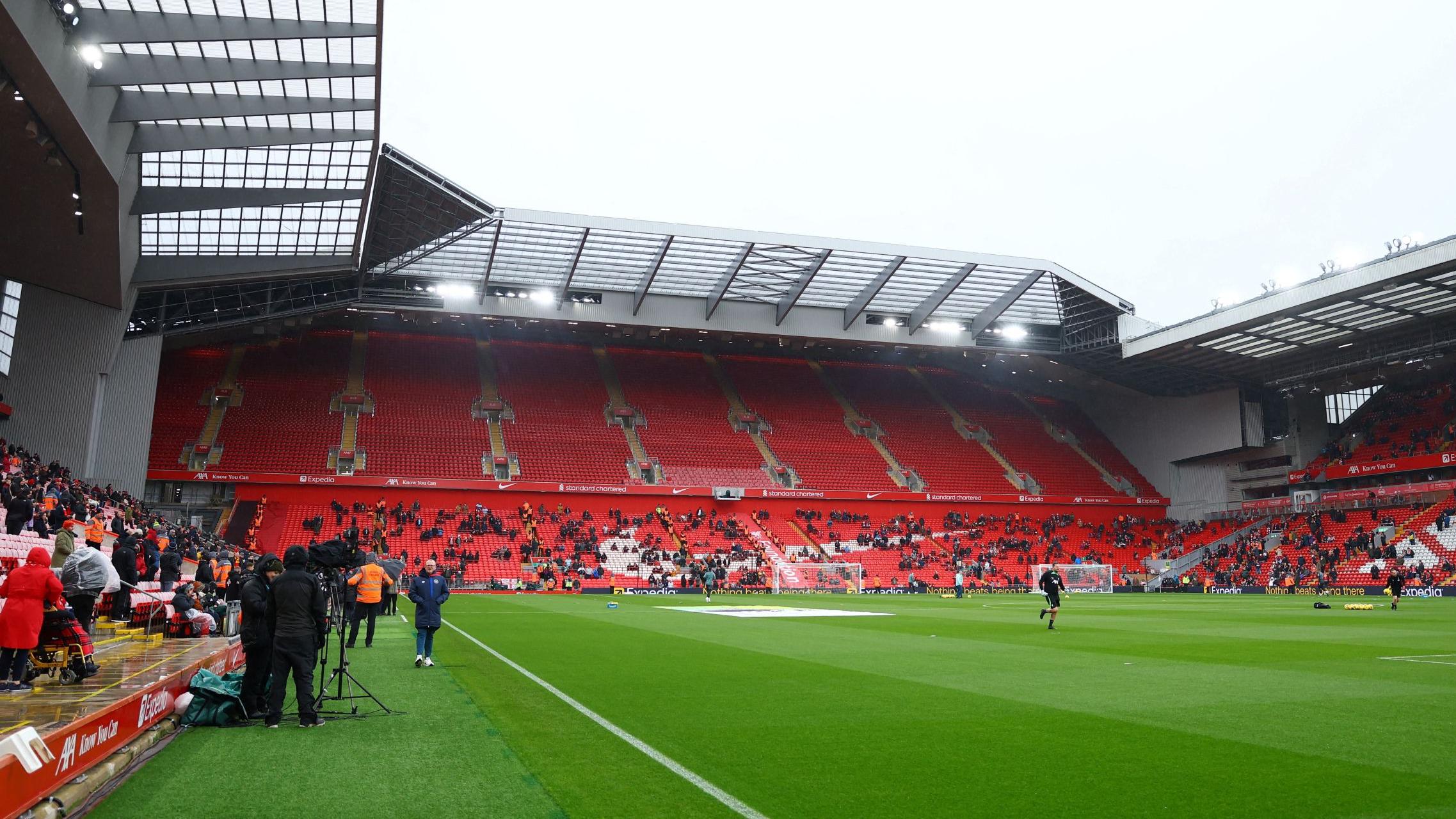 Liverpool Anfield Road Stand upper tier open for Man Utd match