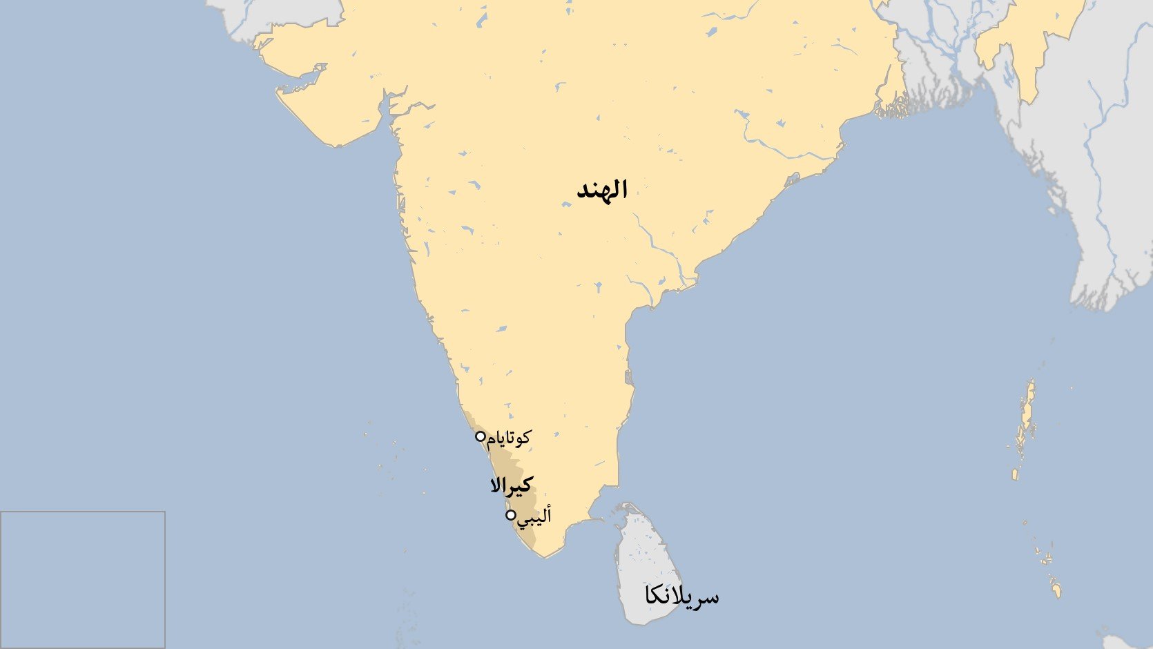 خريطة كيرالا