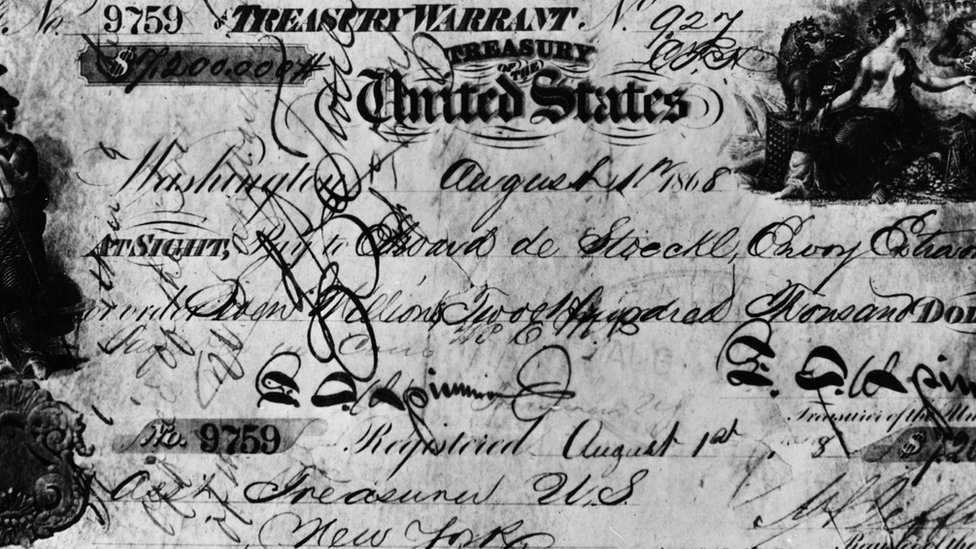 Este fue el cheque con el que Estados Unidos compró a Alaska. Cheque