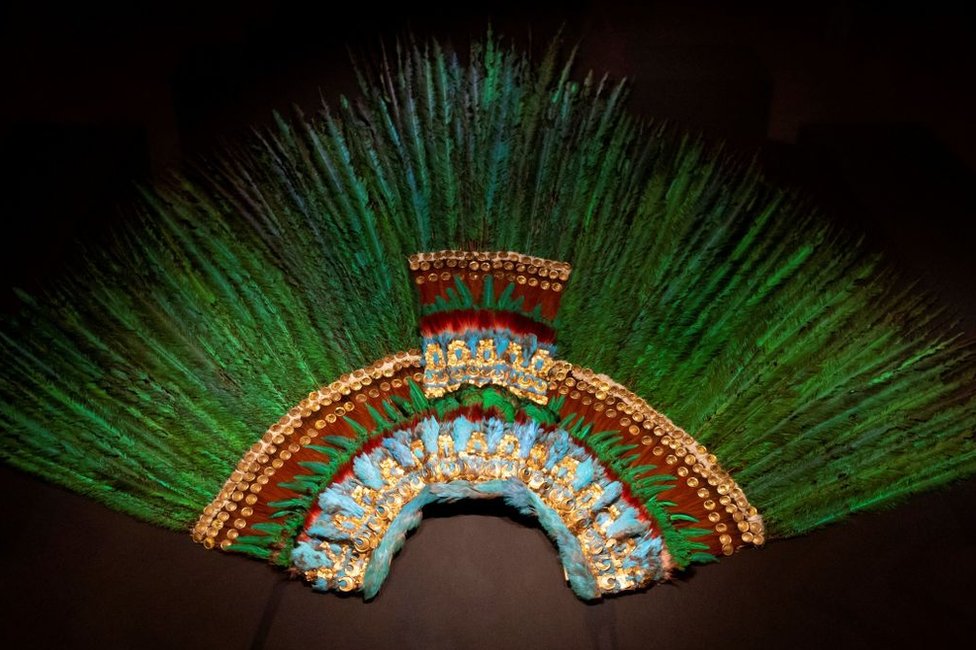 The headdress of Aztec king Moctezuma Xocoyotzin (1466-1520)