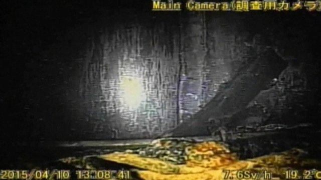 Still from robot camera inside Fukushima reactor