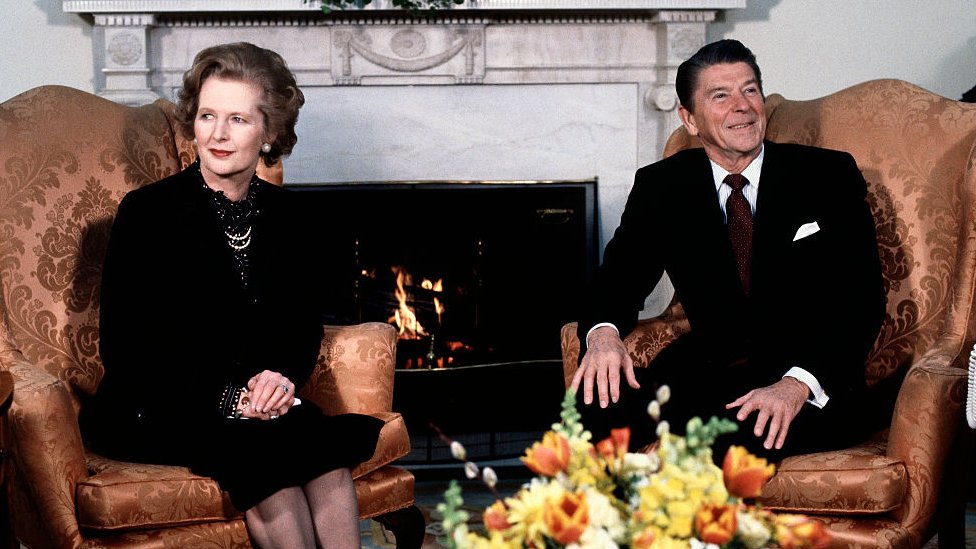 UK Prime Minister Margaret Thatcher and US President Ronald Reagan in 1981