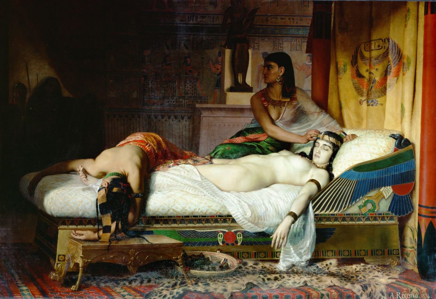 Quadro 'Morte de Cleópatra' (1874), de Jean Angre Rixen