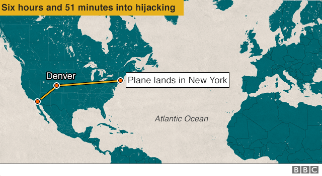 Самолет приземлился в Нью-Йорке - угон был через шесть часов 51 минуту